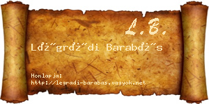 Légrádi Barabás névjegykártya
